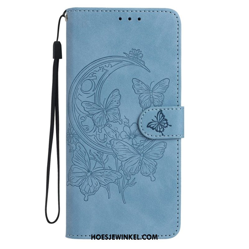 Leren Hoesje Voor Xiaomi Redmi Note 15 Pro Plus 5g Vlinder- En Bloemendesign