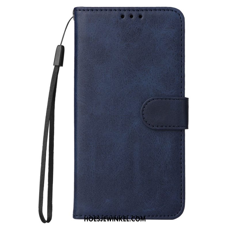 Leren Hoesje Xiaomi 15 Pro Effen Leerlook Met Bandje Bescherming Hoesje
