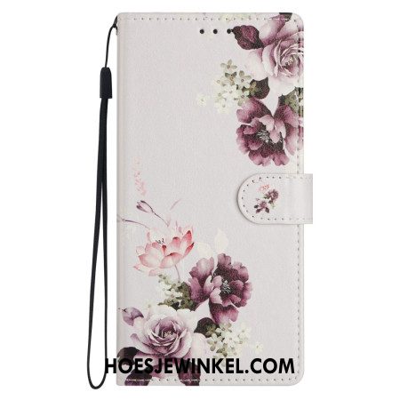 Leren Hoesje Xiaomi 15t Paarse Rozen
