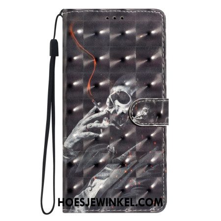 Leren Hoesje Xiaomi 15t Rokend Skelet Bescherming Hoesje