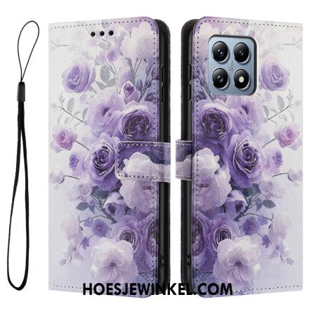 Leren Hoesje Xiaomi 15t Rozen En Viooltjes