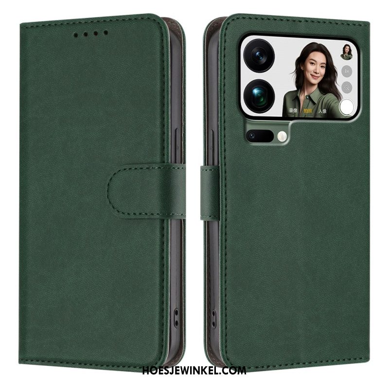 Leren Hoesje Xiaomi 17 Pro Max Effen Kunstleer Bescherming Hoesje