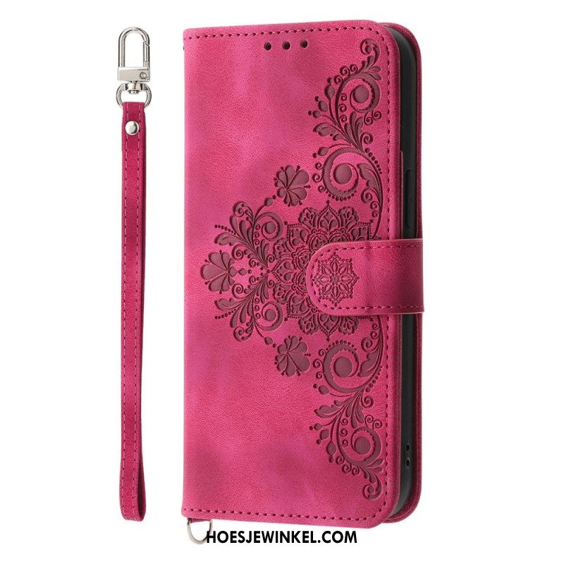 Leren Hoesje Xiaomi 17 Pro Max Kant Met Riempje En Schouderriem Bescherming Hoesje