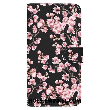 Leren Hoesje Xiaomi Redmi Note 14 5g Pruimenbloesems