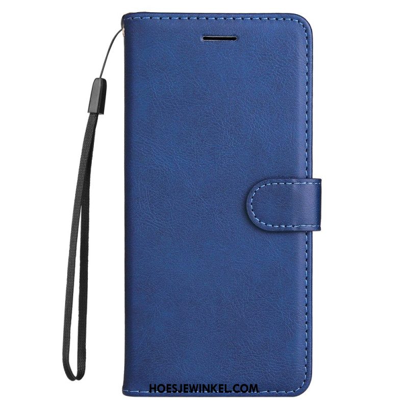 Leren Hoesje Xiaomi Redmi Note 14 Pro 5g Effen Imitatieleer Bescherming Hoesje