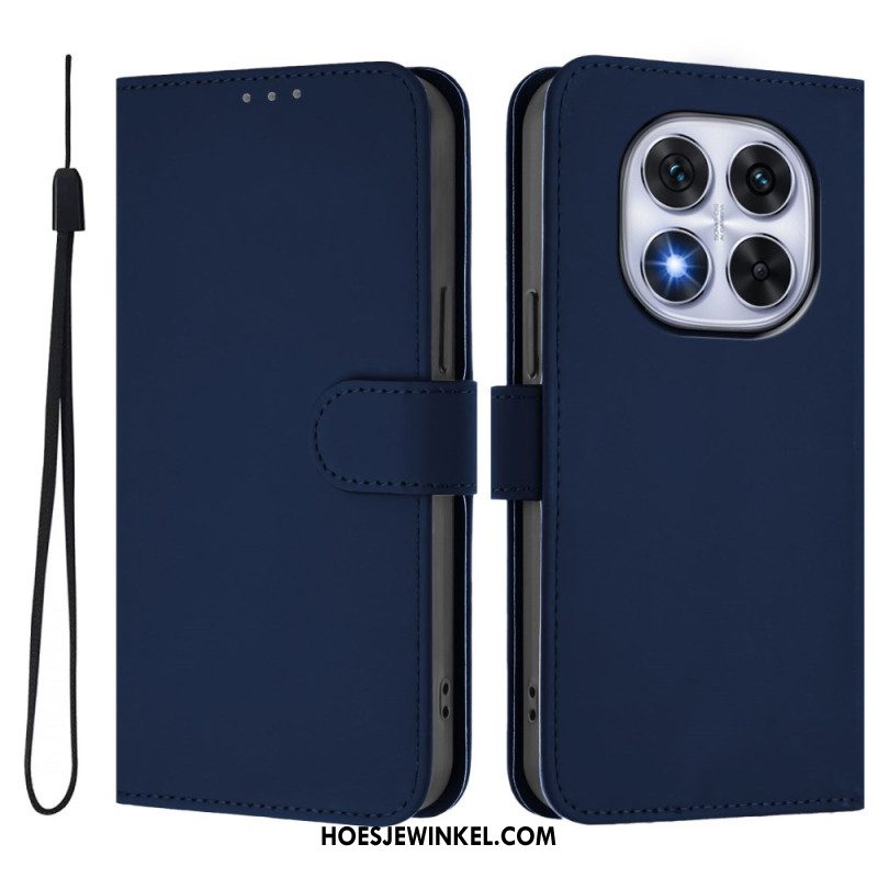 Leren Hoesje Xiaomi Redmi Note 14 Pro Plus 5g Effen Leerstijl Bescherming Hoesje