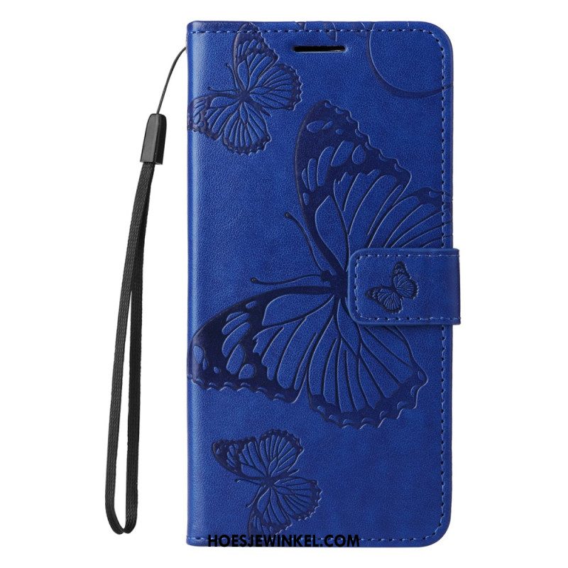 Leren Hoesje Xiaomi Redmi Note 14 Pro Plus 5g Reuzenvlinders Bescherming Hoesje