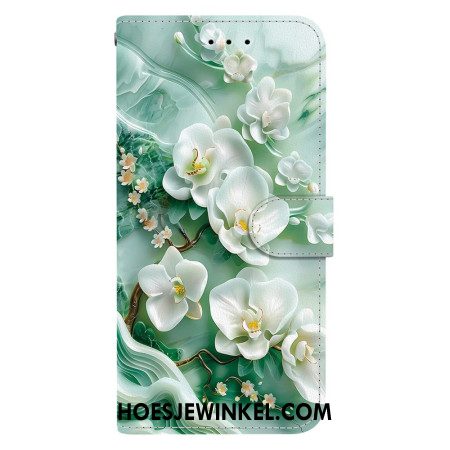 Leren Hoesje Xiaomi Redmi Note 15 5g Jadebloemen Bescherming Hoesje