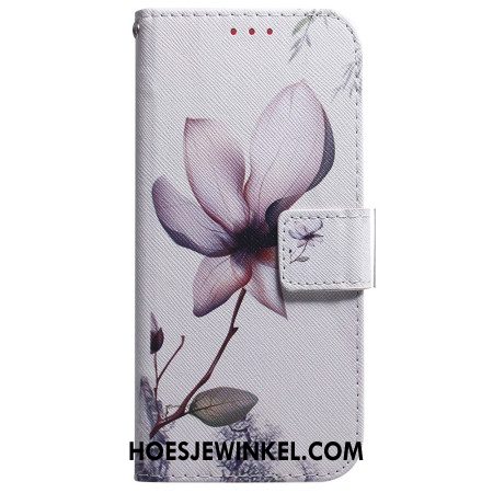 Leren Hoesje Xiaomi Redmi Note 15 5g Roze Bloem Bescherming Hoesje