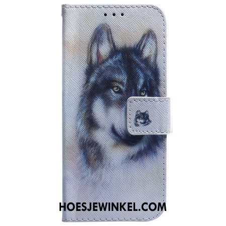 Leren Hoesje Xiaomi Redmi Note 15 5g Wolf In Aquarel