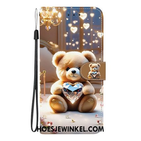 Leren Hoesje Xiaomi Redmi Note 15 Pro Plus 5g Diamanten Beer