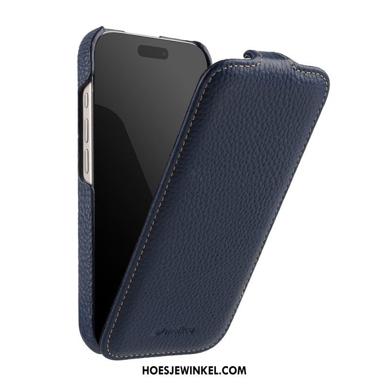 Leren Hoesje iPhone 17 Pro Magsafe-compatibel Met Premium Verticale Flipcover