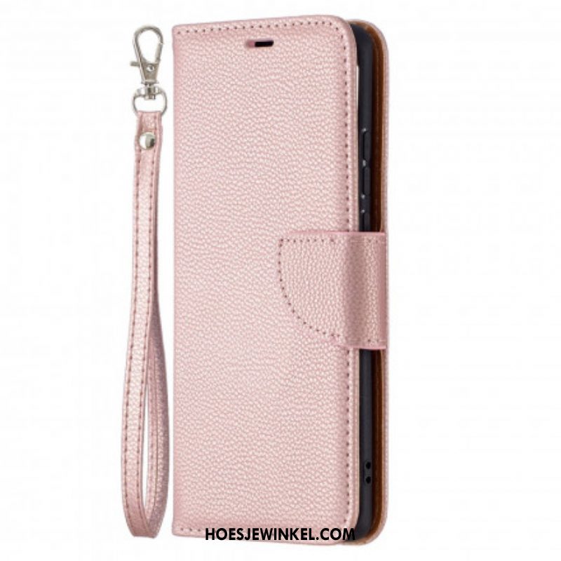 Leren Hoesje voor Huawei P50 Pro Folio-hoesje Lychee Rabat Schuin