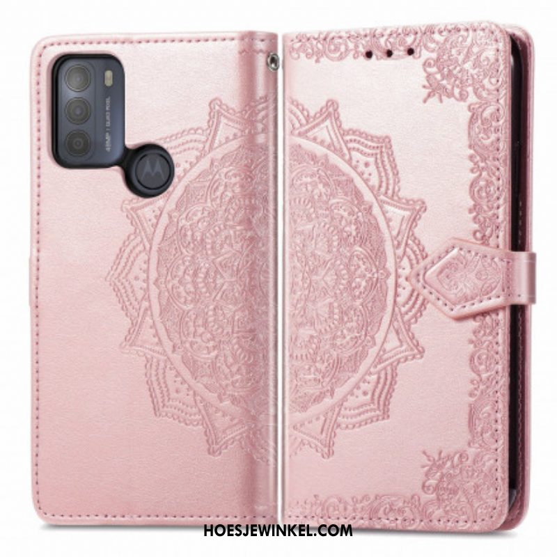 Leren Hoesje voor Moto G50 Mandala Middeleeuwen