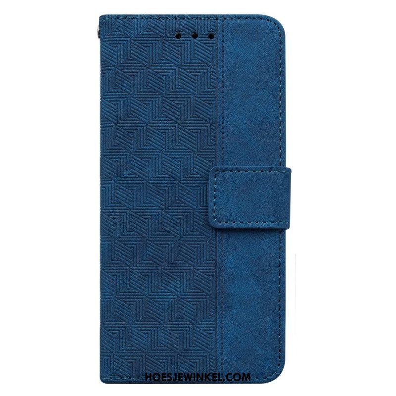 Leren Hoesje voor Moto G73 5G Met Ketting Patroon Met Bandjes