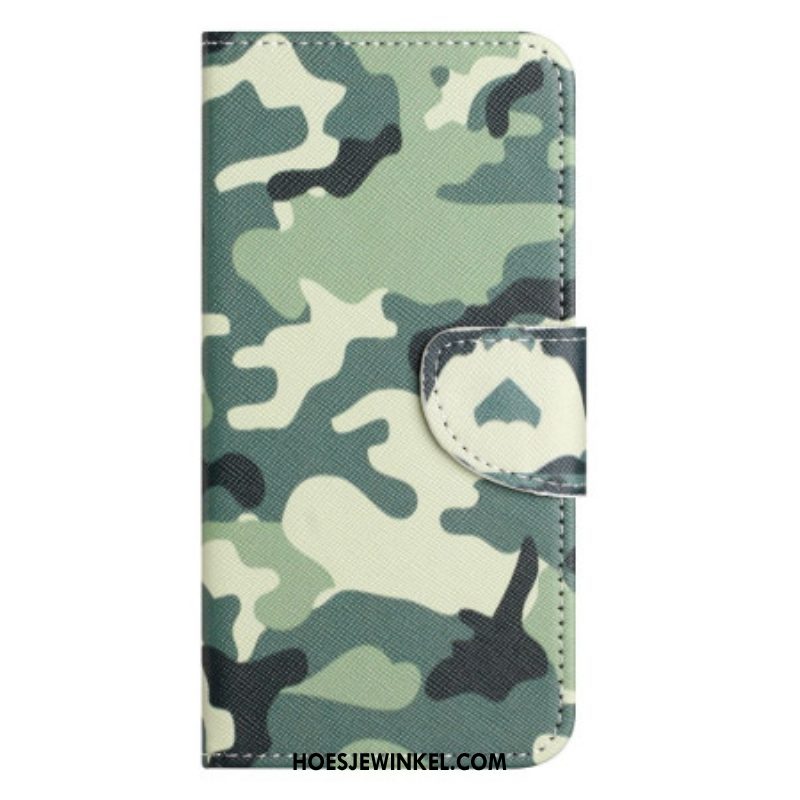Leren Hoesje voor OnePlus 10T 5G Militaire Camouflage