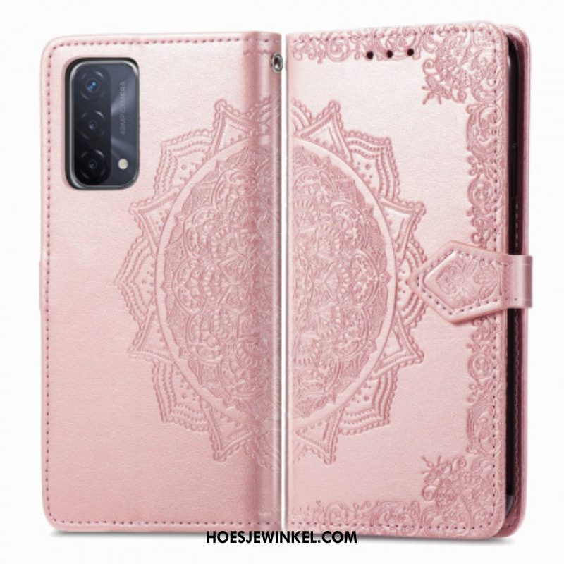 Leren Hoesje voor Oppo A54 5G / A74 5G Mandala Middeleeuwen