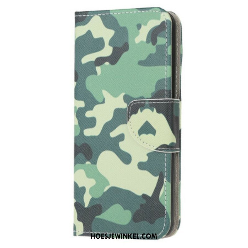 Leren Hoesje voor Samsung Galaxy A52 4G / A52 5G / A52s 5G Militaire Camouflage