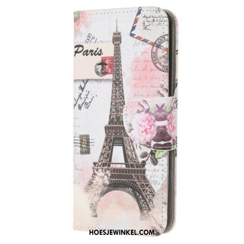 Leren Hoesje voor Samsung Galaxy A52 4G / A52 5G / A52s 5G Retro Eiffeltoren