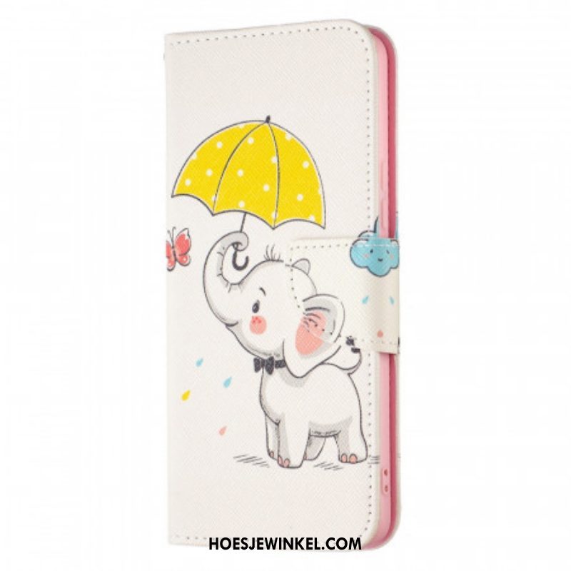 Leren Hoesje voor Samsung Galaxy A53 5G Baby Olifant