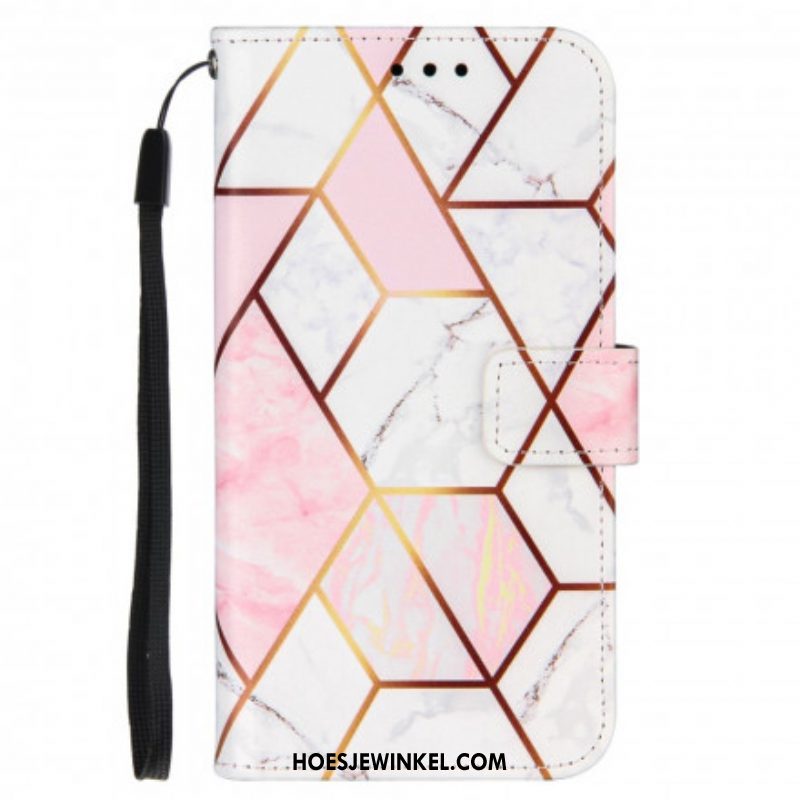 Leren Hoesje voor Samsung Galaxy M12 / A12 Geometrisch Marmer