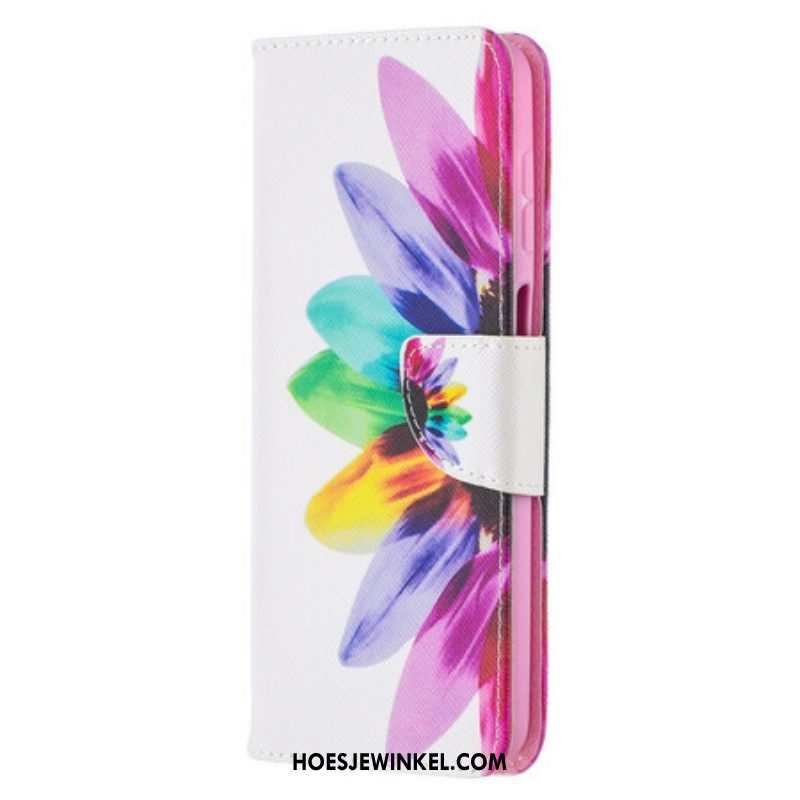 Leren Hoesje voor Samsung Galaxy M12 / A12 Waterverf Bloem