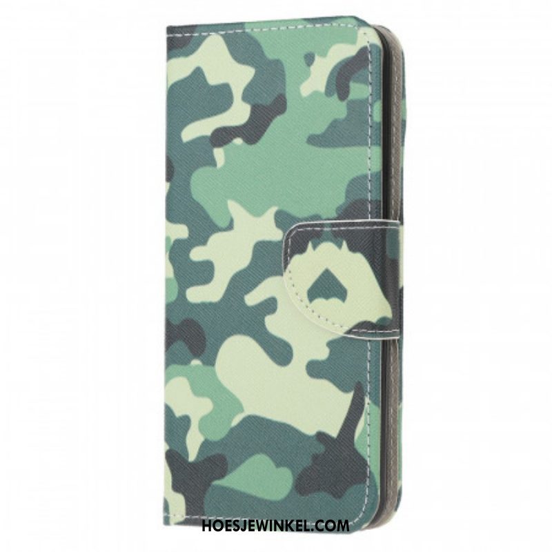 Leren Hoesje voor Samsung Galaxy M32 Militaire Camouflage