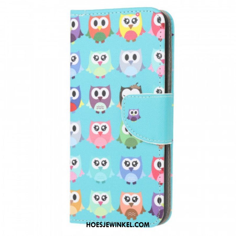 Leren Hoesje voor Samsung Galaxy M32 Uilen