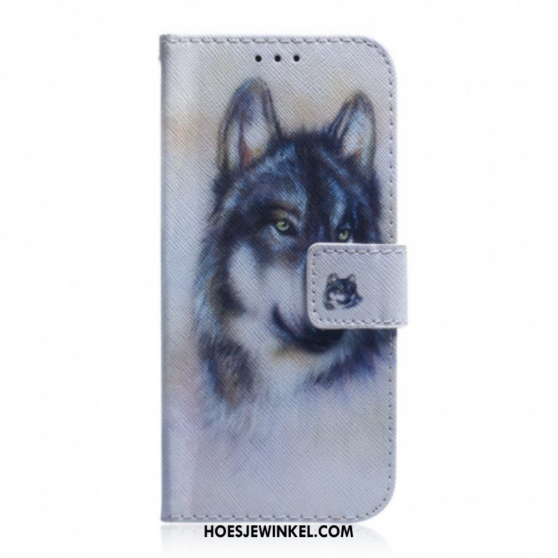 Leren Hoesje voor Samsung Galaxy M52 5G Winterwolf