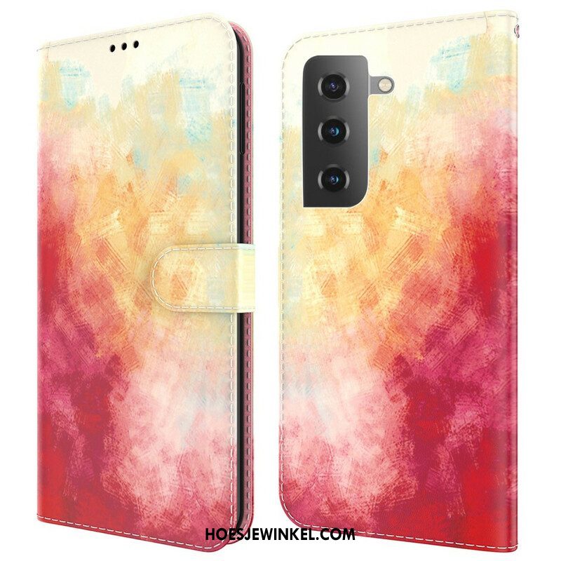 Leren Hoesje voor Samsung Galaxy S21 FE Abstractie