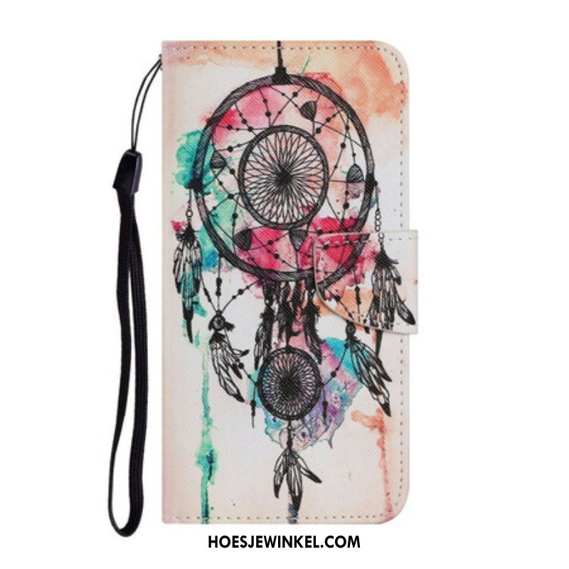 Leren Hoesje voor Samsung Galaxy S21 FE Dromenvanger Aquarel