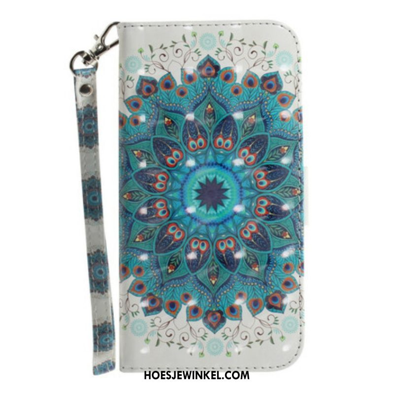 Leren Hoesje voor Samsung Galaxy S21 FE Met Ketting Meesterlijke Mandala Met Riem