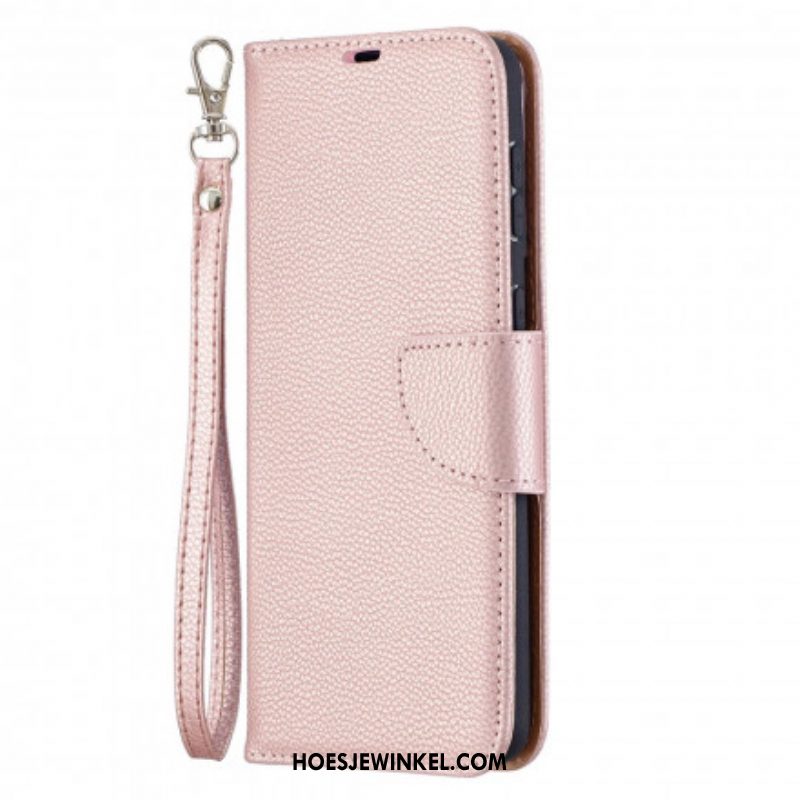 Leren Hoesje voor Samsung Galaxy S21 Plus 5G Folio-hoesje Lychee Rabat Schuin