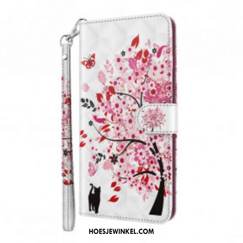 Leren Hoesje voor Samsung Galaxy S21 Ultra 5G Roze Boom