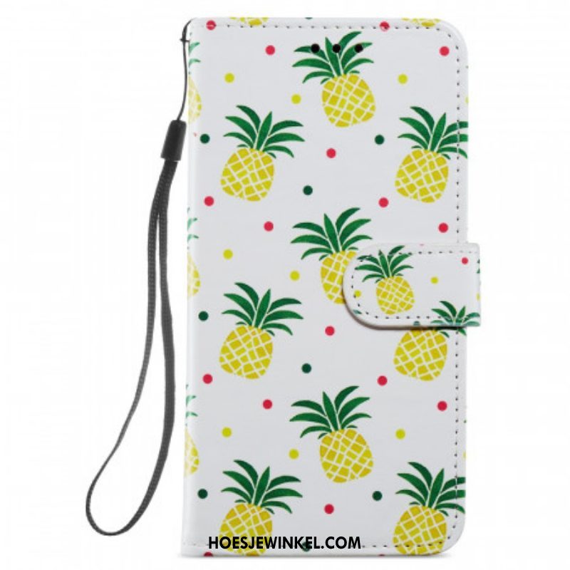 Leren Hoesje voor Samsung Galaxy S22 5G Meerdere Ananas