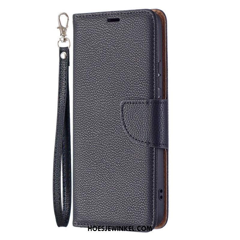 Leren Hoesje voor Samsung Galaxy S22 Plus 5G Folio-hoesje Lychee Rabat Schuin