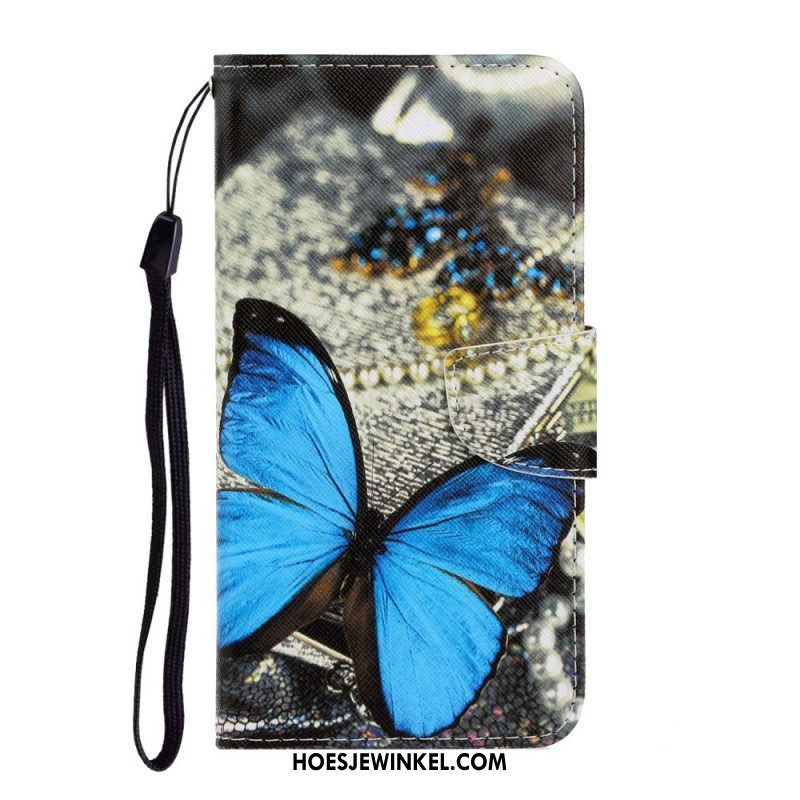 Leren Hoesje voor Samsung Galaxy S22 Ultra 5G Met Ketting Vlinderbandvariaties