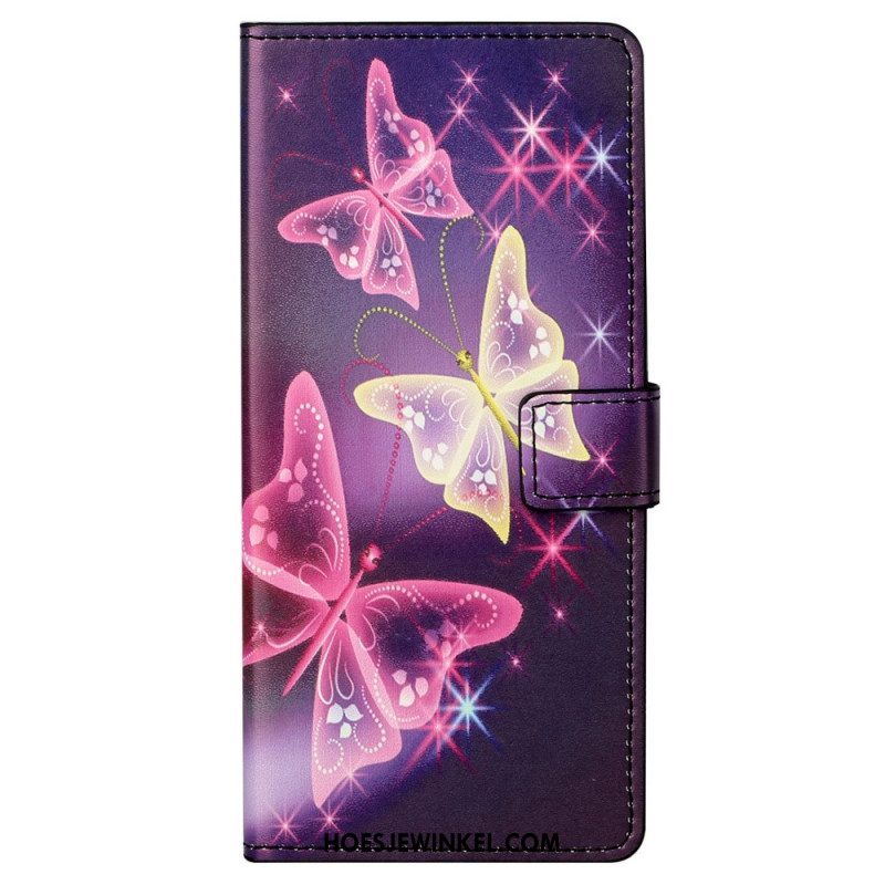 Leren Hoesje voor Samsung Galaxy S23 5G Mooie Vlinders