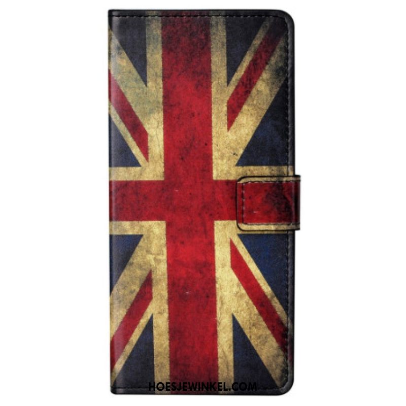 Leren Hoesje voor Samsung Galaxy S23 5G Uitstekende Engelse Vlag