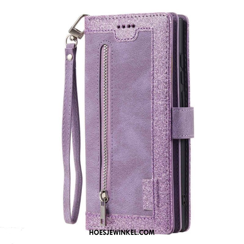 Leren Hoesje voor Samsung Galaxy S23 Ultra 5G Portemonnee Leren Portemonnee & Lanyard