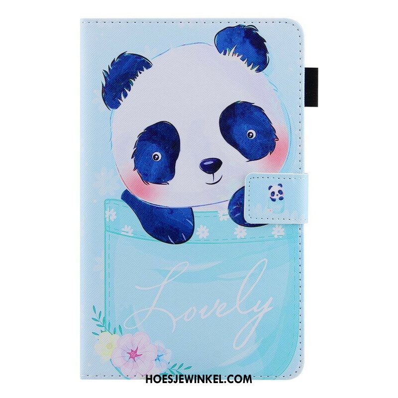 Leren Hoesje voor Samsung Galaxy Tab A7 Lite Schattige Panda