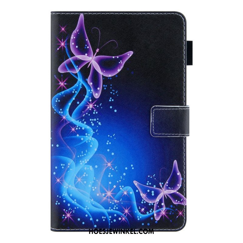 Leren Hoesje voor Samsung Galaxy Tab A8 (2021) Kleurrijke Vlinders
