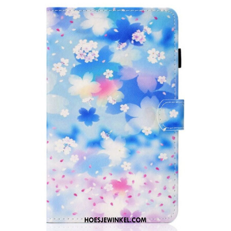 Leren Hoesje voor Samsung Galaxy Tab S8 / Tab S7 Aquarel Bloemen