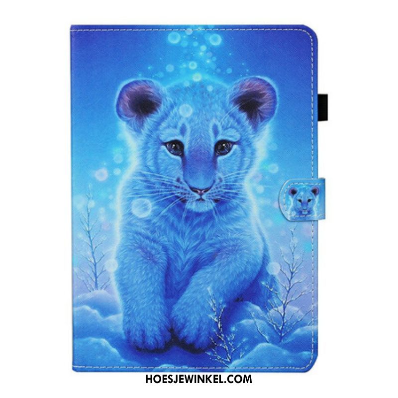 Leren Hoesje voor Samsung Galaxy Tab S8 / Tab S7 Baby Tijger