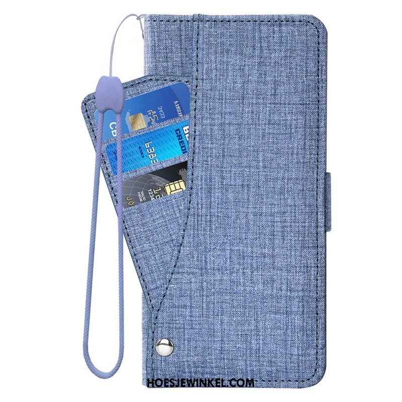 Leren Hoesje voor Sony Xperia 5 IV Jeans Met Roterende Kaarthouder