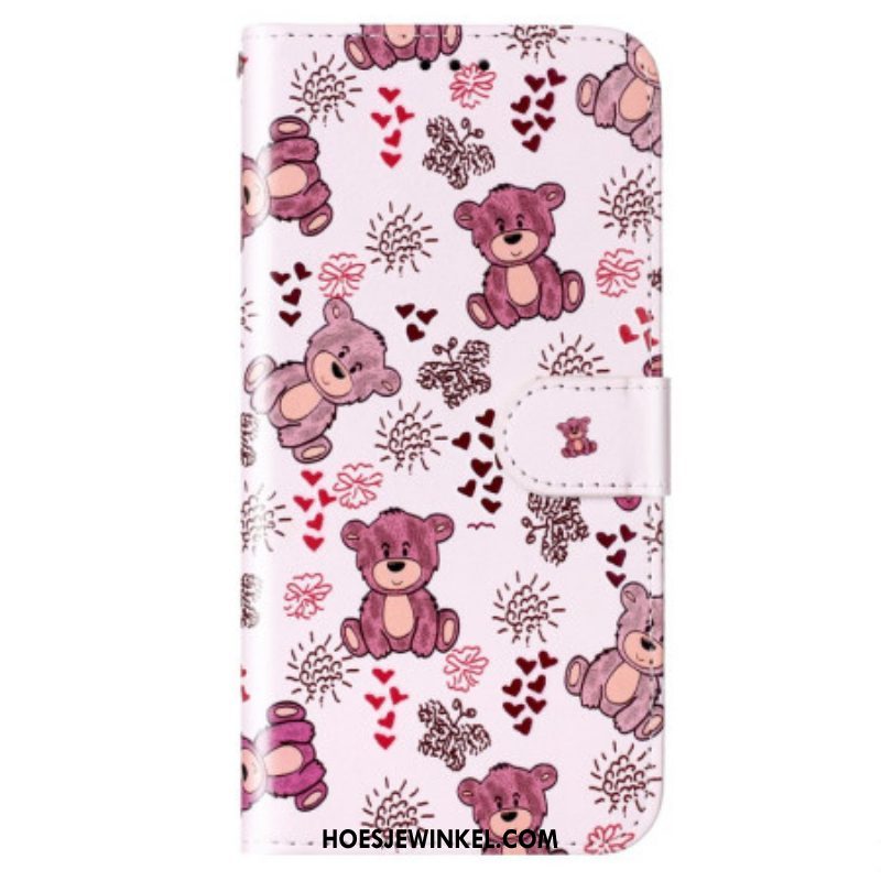 Leren Hoesje voor Xiaomi 12 Lite Met Ketting Teddyberen