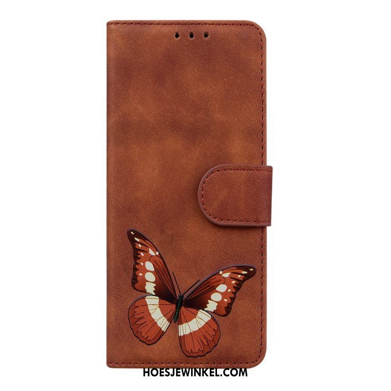 Leren Hoesje voor Xiaomi 12 Pro Huid-aanraking Vlinder