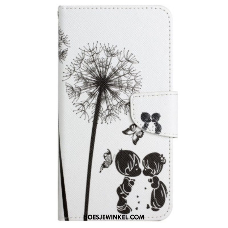 Leren Hoesje voor Xiaomi 12T / 12T Pro Paardebloemen Liefde