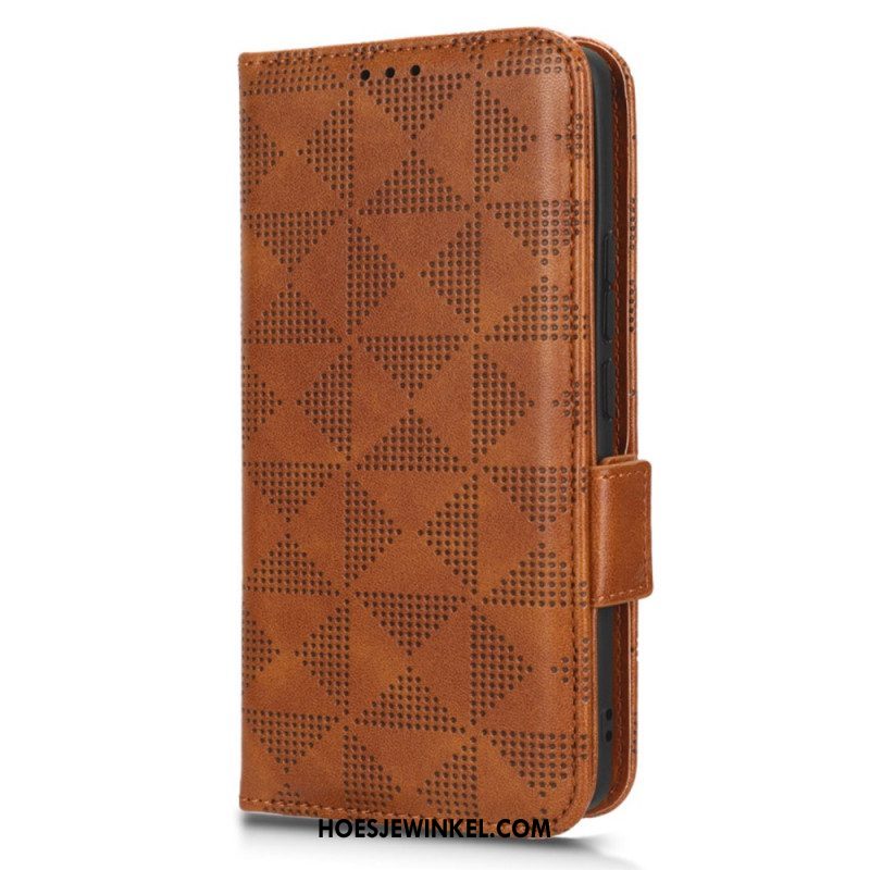 Leren Hoesje voor Xiaomi 13 Driehoeken Met Lanyard