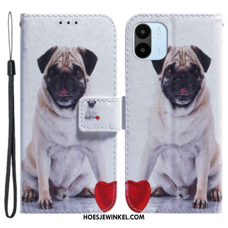 Leren Hoesje voor Xiaomi Redmi A1 Mops Hond